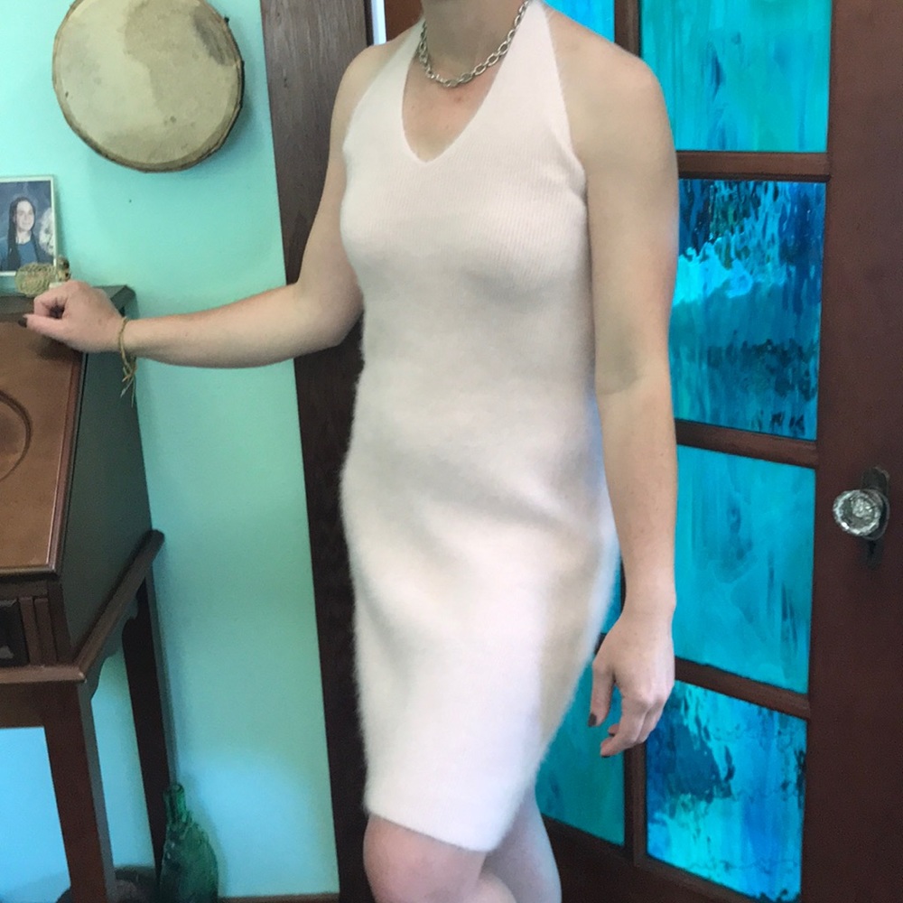 Ralph Lauren pink angora rabbit hair dress!